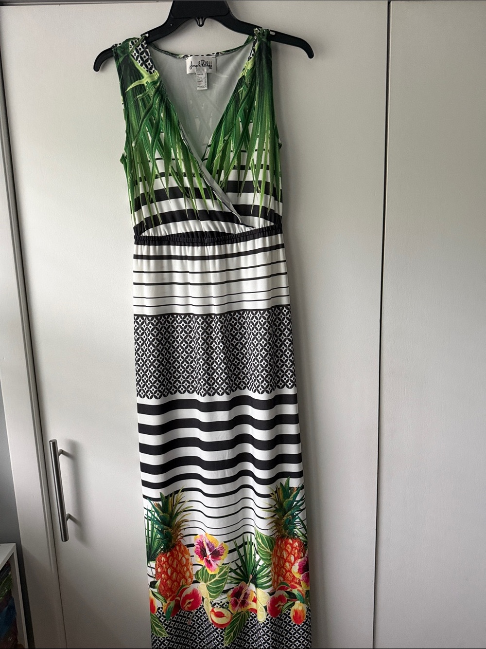 JOSEPH RIBKOFF  tropical floral pineapple‎ maxi dress 4